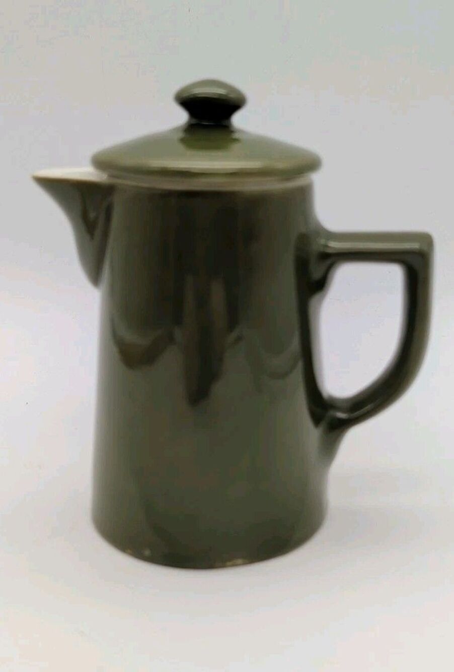 Vtg Hall Forest Green Individual Coffee Pot & Lid 8 1/8"